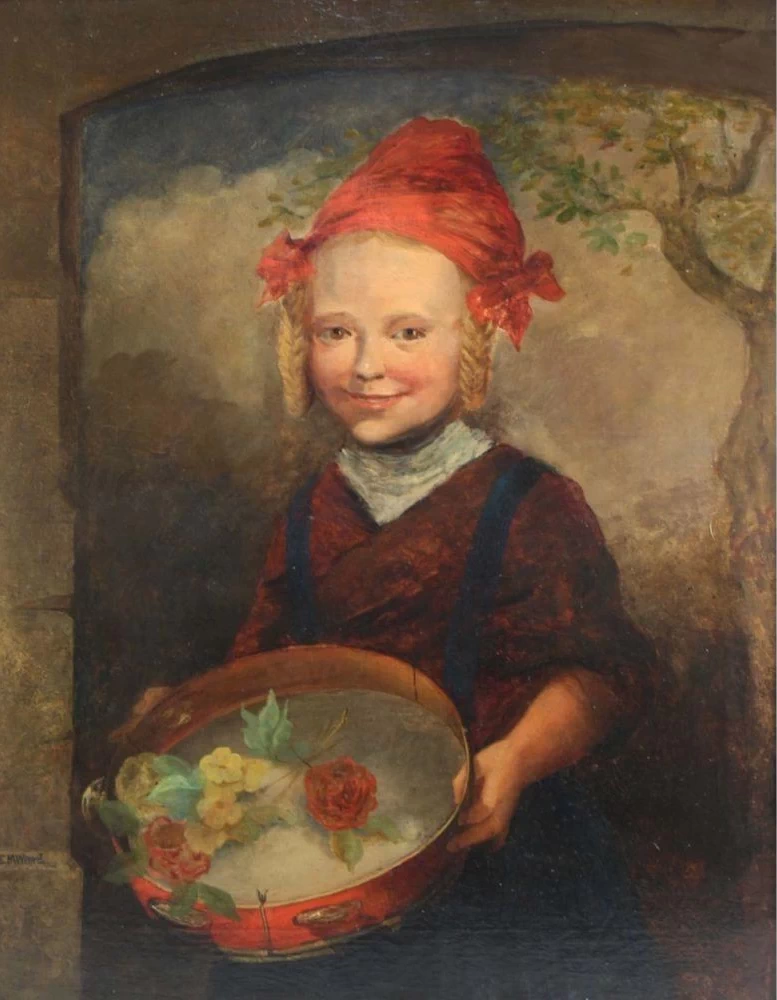 Ritratto di bambina con fiori